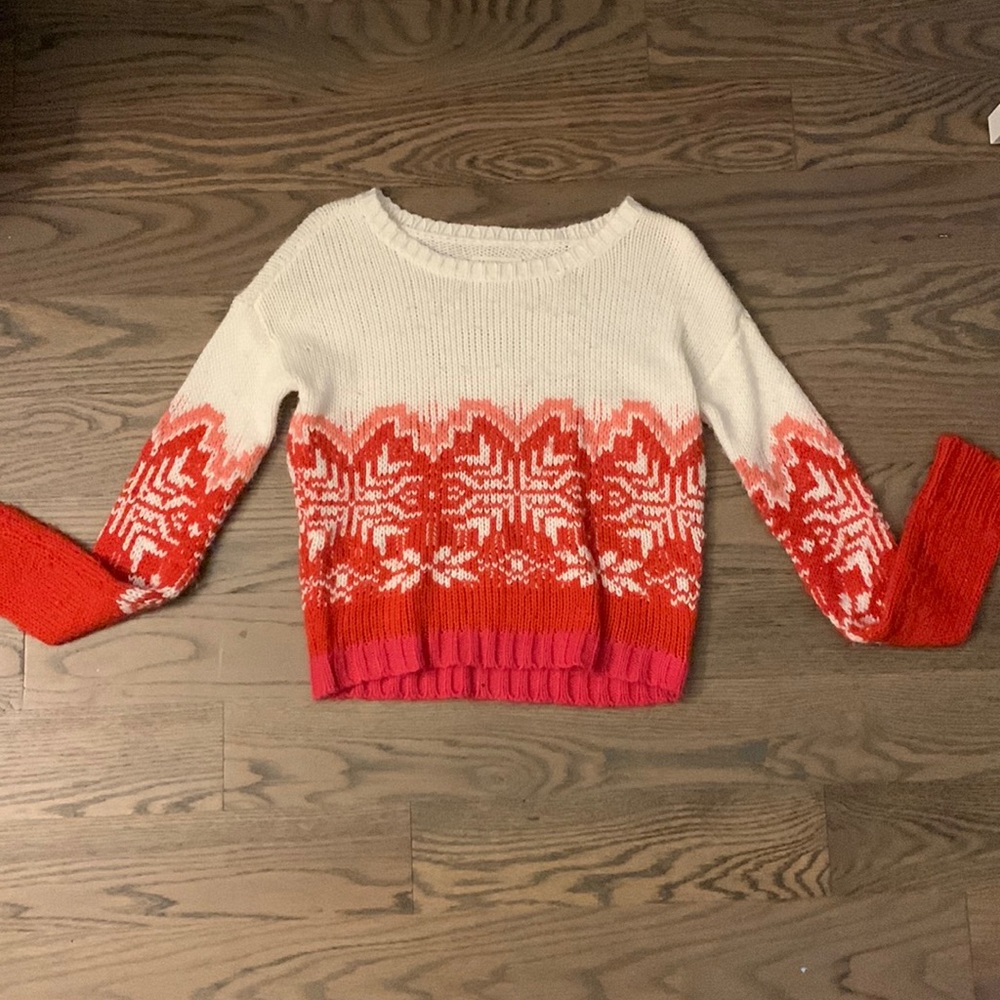 Aeropostale Red,pink,white sweater
